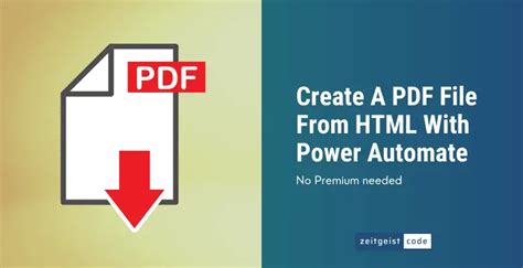 9K views 1 year ago Microsoft Power Automate In this video, you will learn about Power Automate PDF Page Breaks. . Power automate create pdf from html